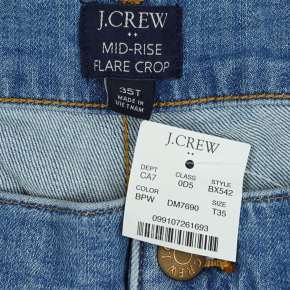 New JCREW Size 35T 35 T Tall Mid-Rise Flare Crop Jeans All-Day Stretch $118 - Picture 4 of 5